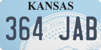 KS license plate 364JAB