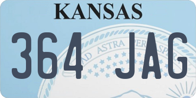 KS license plate 364JAG