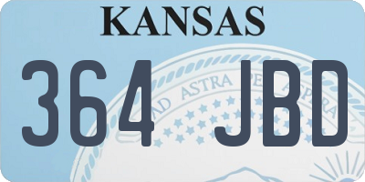 KS license plate 364JBD