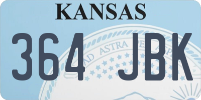 KS license plate 364JBK