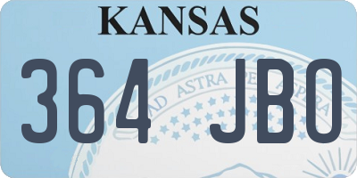KS license plate 364JBO