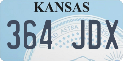 KS license plate 364JDX