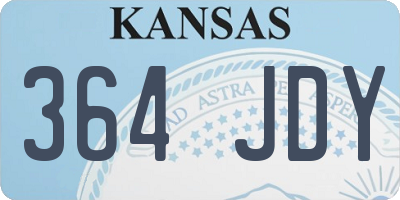 KS license plate 364JDY
