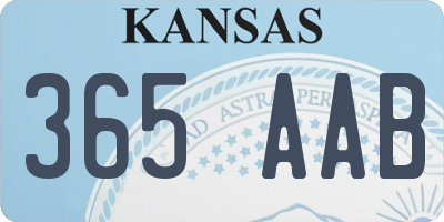 KS license plate 365AAB