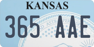 KS license plate 365AAE