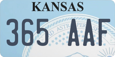 KS license plate 365AAF