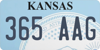 KS license plate 365AAG