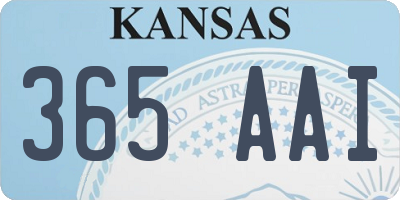 KS license plate 365AAI