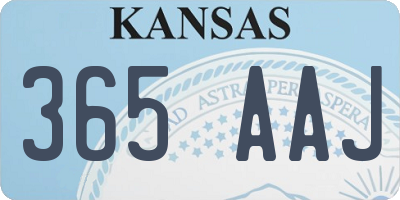 KS license plate 365AAJ