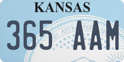 KS license plate 365AAM