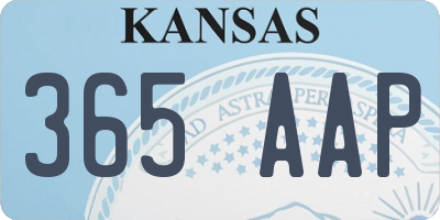 KS license plate 365AAP