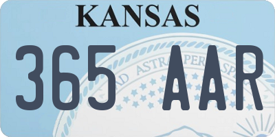 KS license plate 365AAR