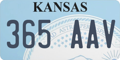 KS license plate 365AAV