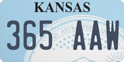 KS license plate 365AAW