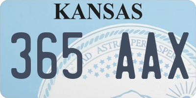 KS license plate 365AAX