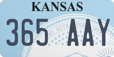 KS license plate 365AAY