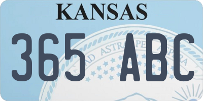 KS license plate 365ABC