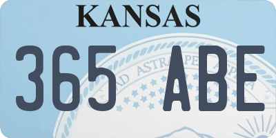 KS license plate 365ABE
