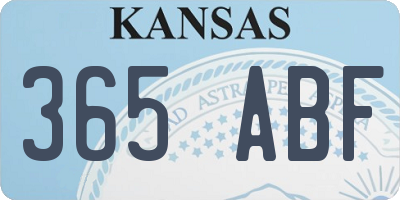 KS license plate 365ABF