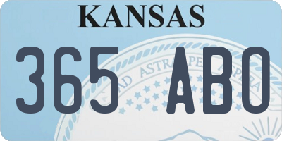 KS license plate 365ABO