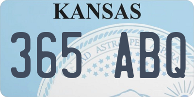 KS license plate 365ABQ