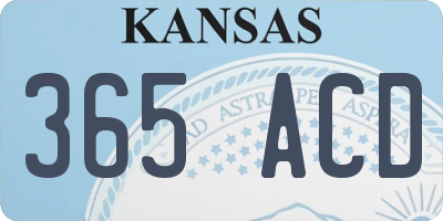 KS license plate 365ACD