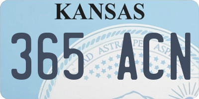 KS license plate 365ACN