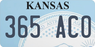 KS license plate 365ACO