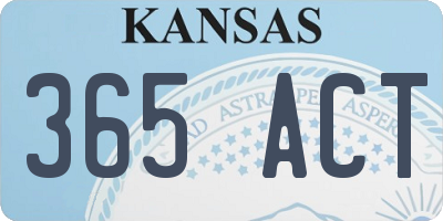 KS license plate 365ACT