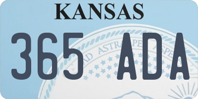 KS license plate 365ADA