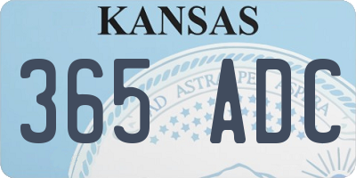 KS license plate 365ADC