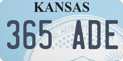 KS license plate 365ADE