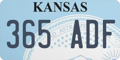 KS license plate 365ADF
