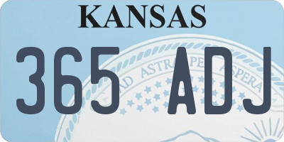 KS license plate 365ADJ