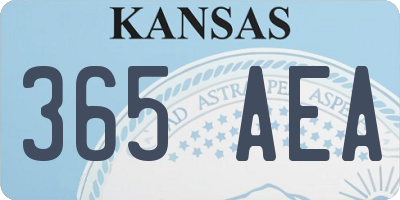 KS license plate 365AEA