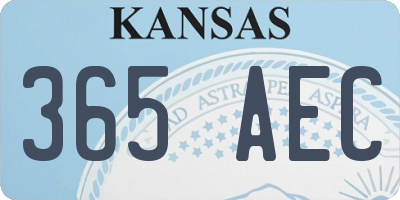 KS license plate 365AEC
