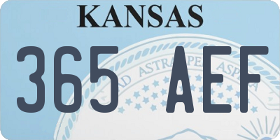 KS license plate 365AEF
