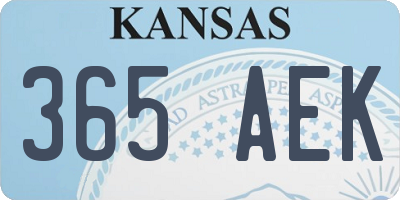 KS license plate 365AEK