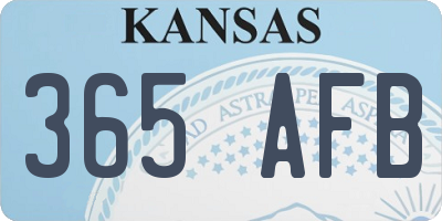 KS license plate 365AFB