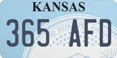 KS license plate 365AFD