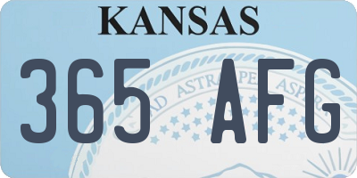 KS license plate 365AFG