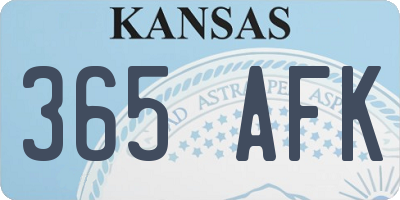 KS license plate 365AFK