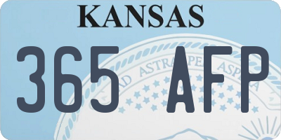 KS license plate 365AFP