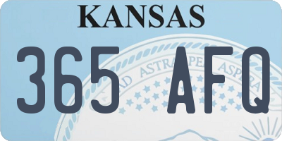 KS license plate 365AFQ