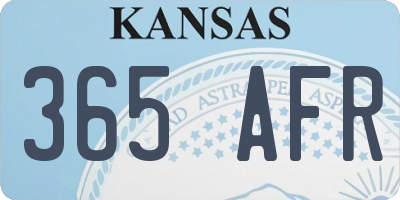 KS license plate 365AFR