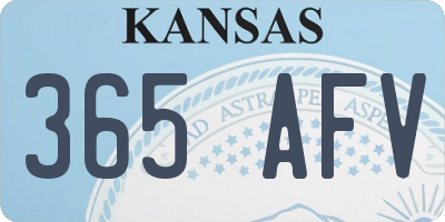 KS license plate 365AFV