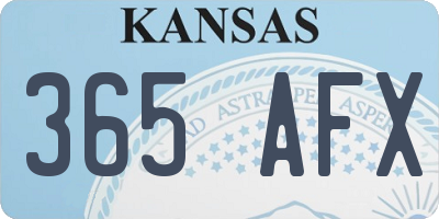 KS license plate 365AFX