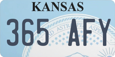 KS license plate 365AFY