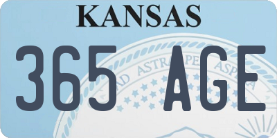 KS license plate 365AGE