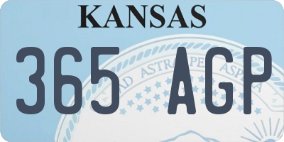 KS license plate 365AGP